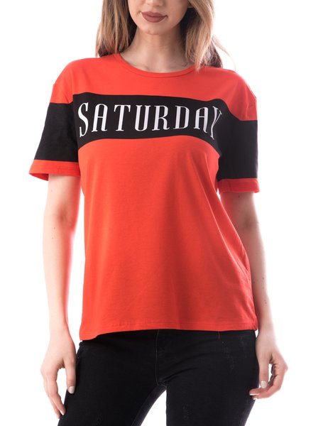 Tricou Dama Bumbac SaturdayA Rosu