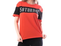 Tricou Dama Bumbac SaturdayA Rosu